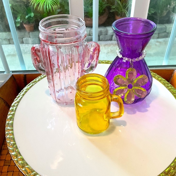 Colorful Glass Set - 3 Pieces - Picture 1 of 5